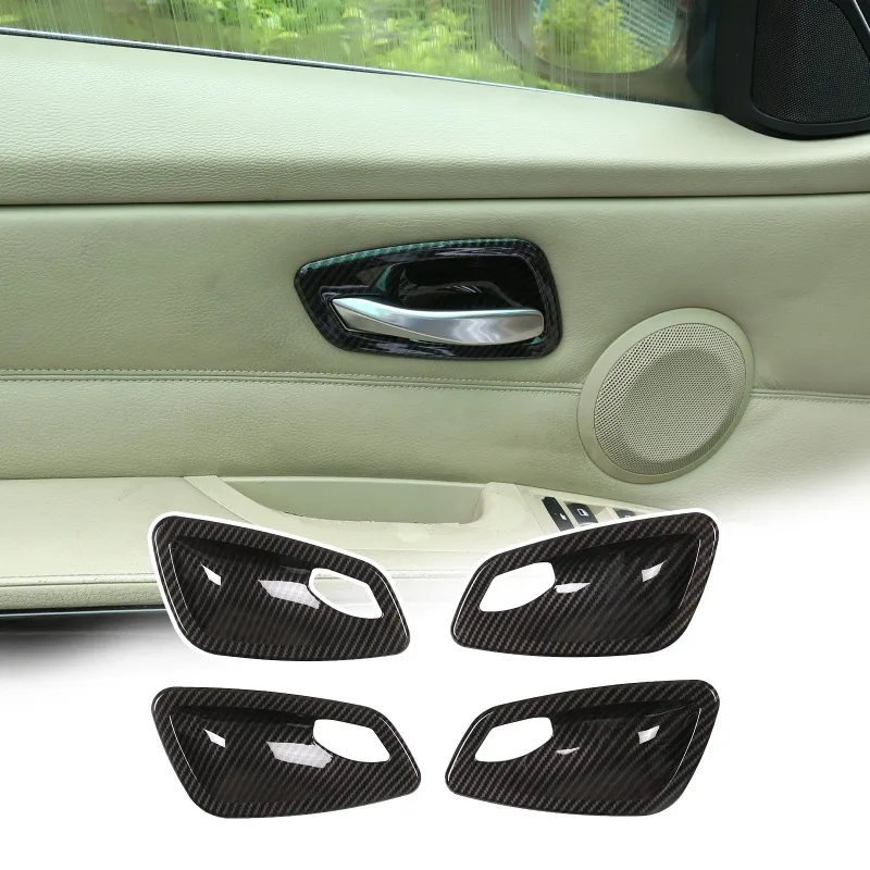 

ABS Carbon Fiber Car Interior Door Handle Bowl Cover Trim Decorative Sticker For BMW 3 Series E90 E92 E93 2005-2012 Accessories