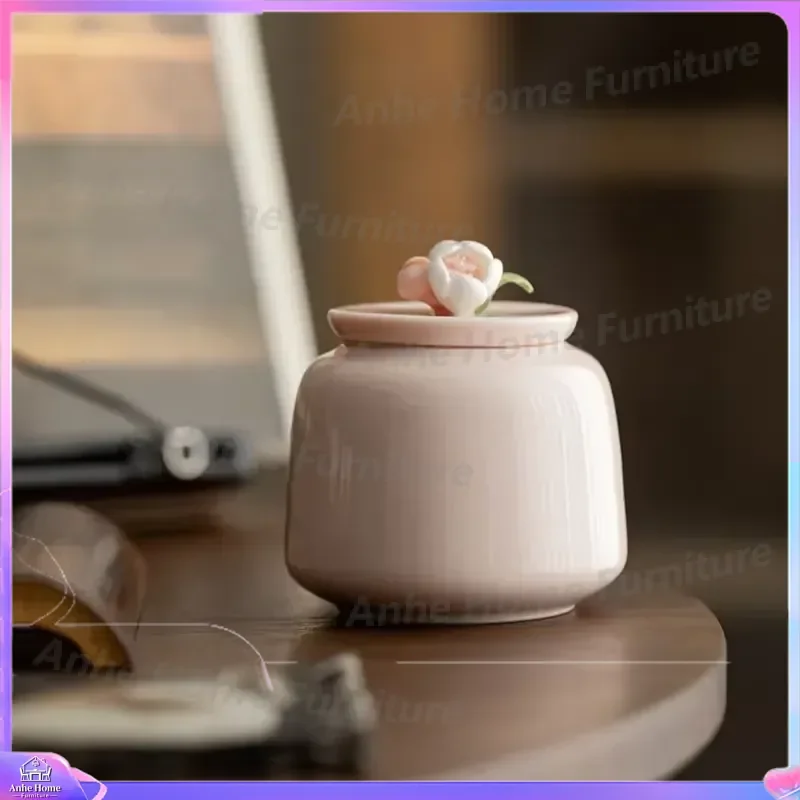 Pet Cremation Urn Ceramic Memorial Ashes Container for Dogs Cats Moisture Proof Keepsake Box Storage Casket for Hair Teeth