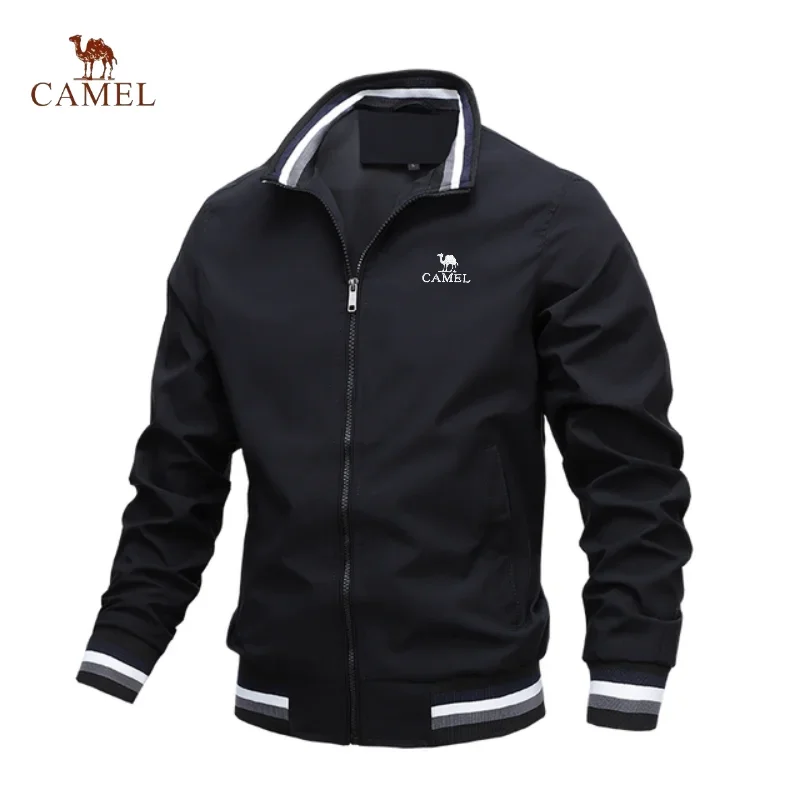 2024 Europe and the United States new camel men's and women's business leisure cardigan jacket zipper high quality lovers jacket