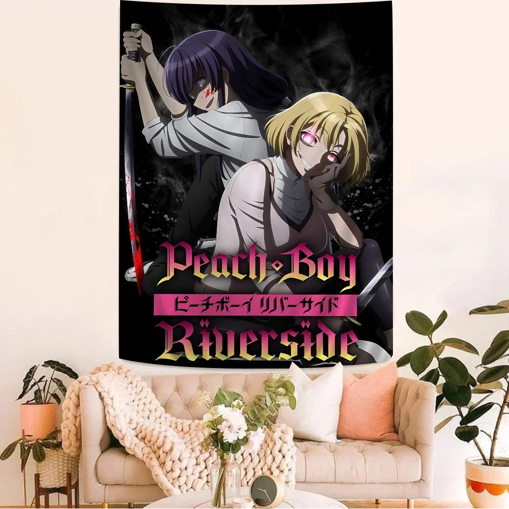 

Персиковый мальчик реки DIY настенный гобелен хиппи цветок настенные ковры Декор в общежитии Настенный художественный декор