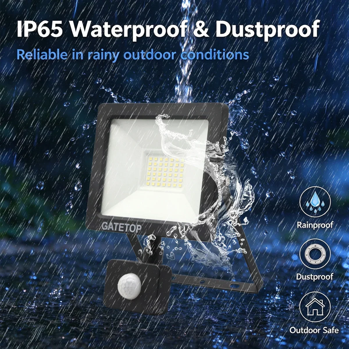IP65 Waterproof 30W 2400LM LED Flood Light PIR Motion Sensor AC220V Outdoor Security Garden Wall Lamp