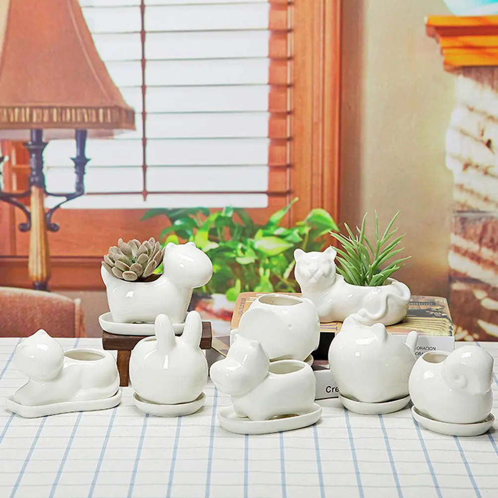 

Креативный маленький керамический горшок для растений, мини-кашпо для суккулентов с дренажными отверстиями для домашнего сада, декора, поделок и учебных проектов
