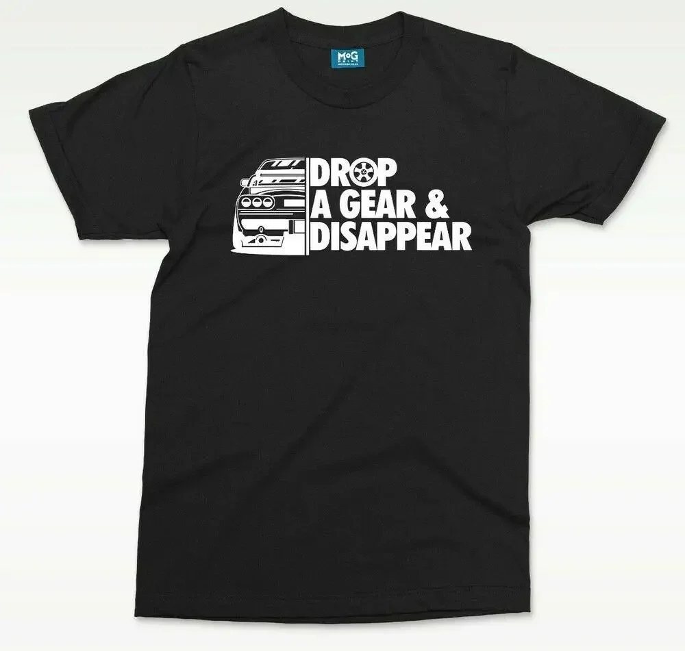 Drop A Gear  Disappear T-shirt Funny Car Bike Racer Racing Gift JDM Mens Top