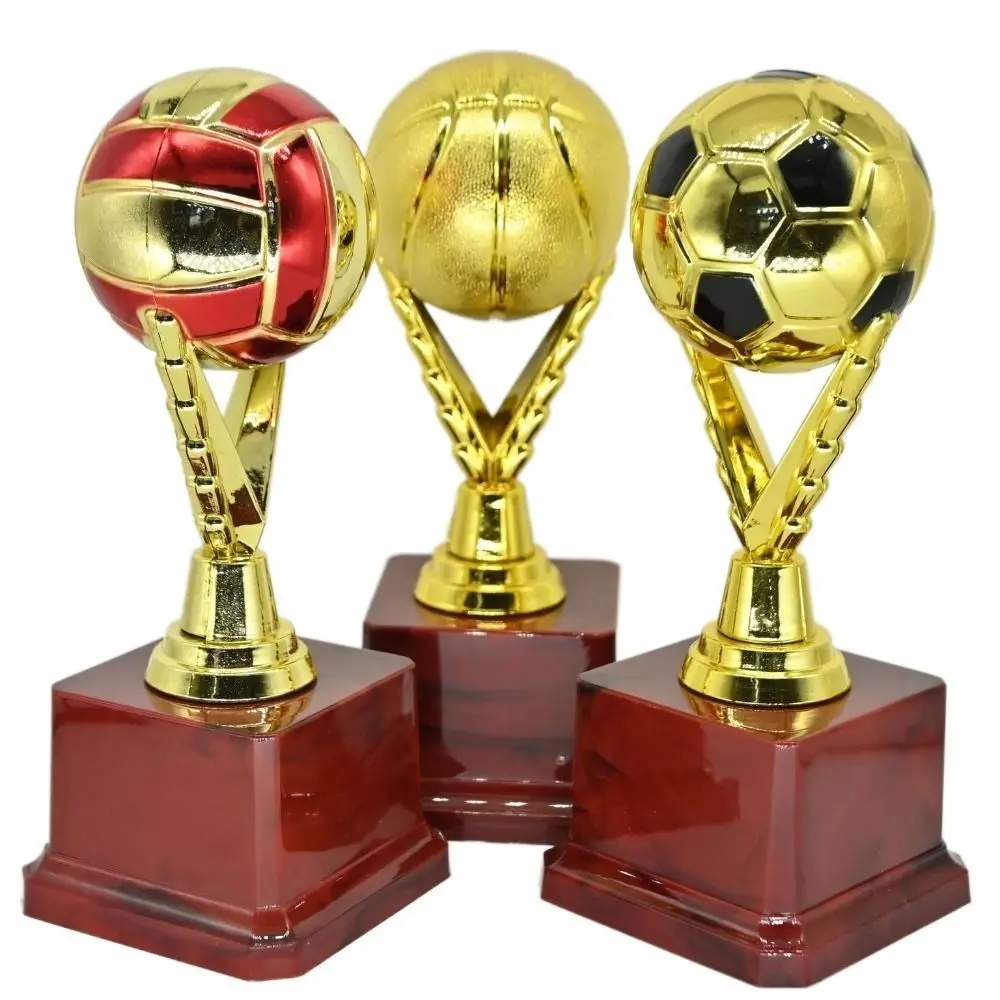 Premio de fútbol de varios tamaños de alta calidad, recuerdo de voleibol de plástico de Color dorado, medallas para niñas, suministro de recompensa, premio para niños