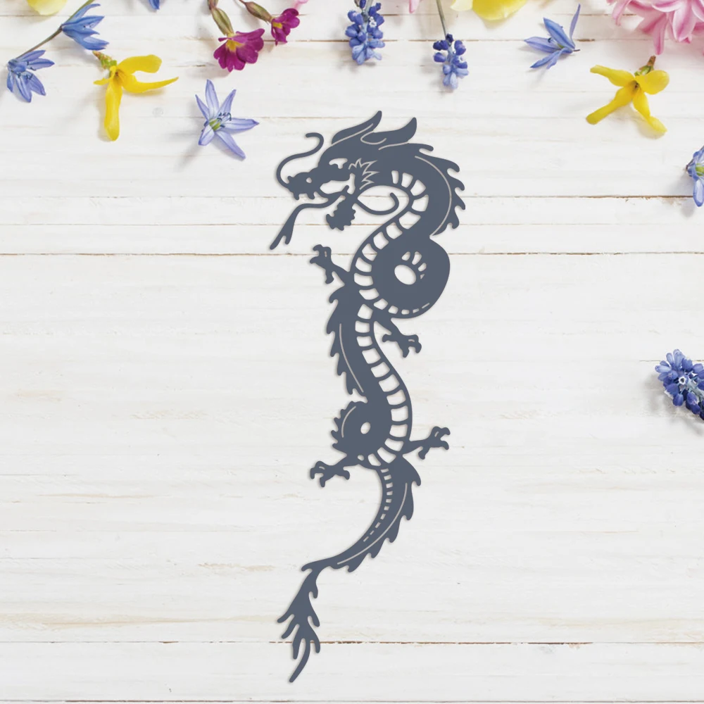 Year of the Dragon Chinese Style Tower Happy New Year Lucky Metal Cutting Dies DIY Card Album Making Scrapbooking Crafts Stencil