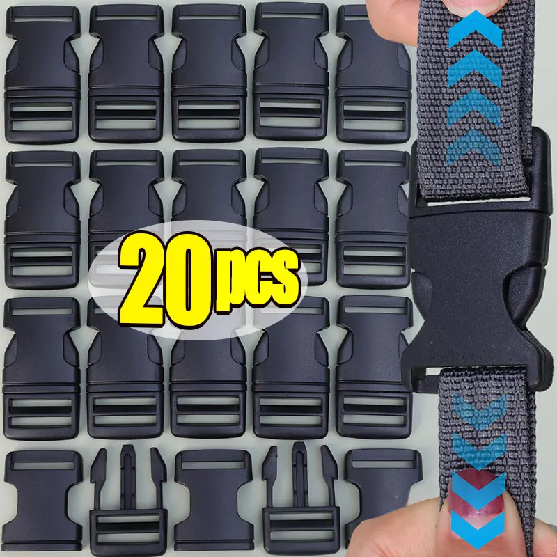 

1-20Pcs Black Release Buckles Webbing Strap Plastic Buckle Belt Clip Clasp Backpack Adjuster Side Decorative Button Crafts