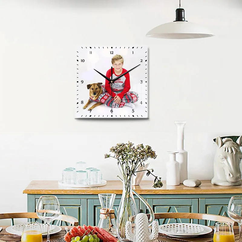 [customized] Wall Art Clock Quartz Clock Print Your Photos on the Clock Silent ClockMother\'s Day Birthday Christmas Gifts 14inch