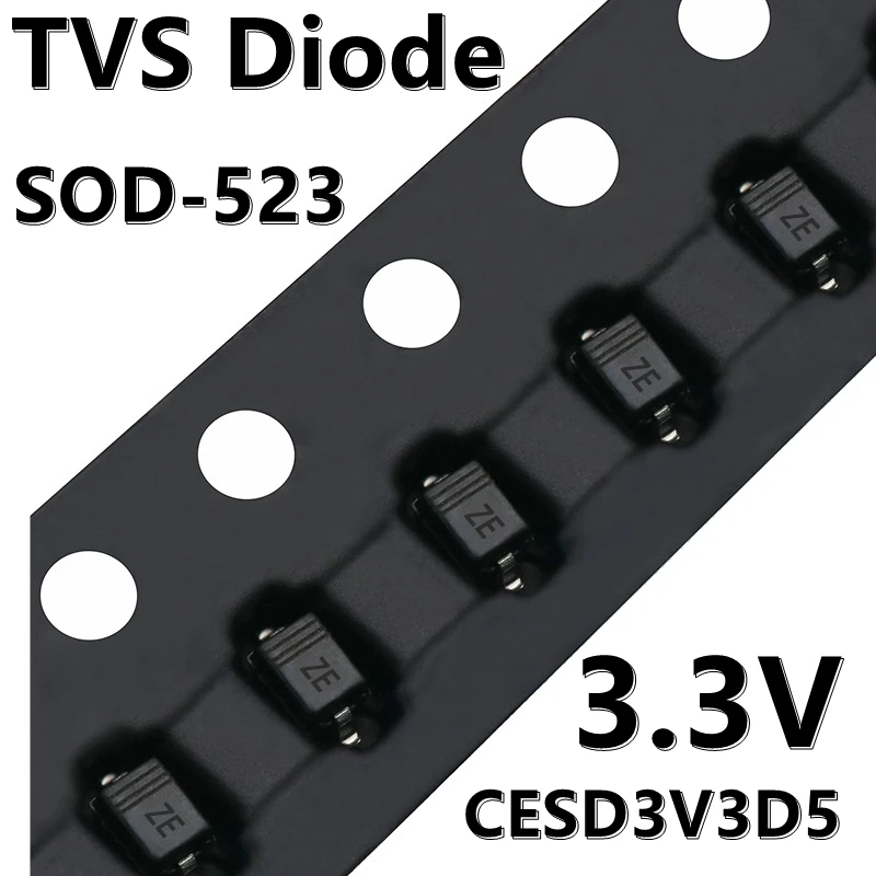 (50pcs) CESD3V3D5 SOD-523 Unidirectional 3.3V ESD Static Protection SMD Diode TVS