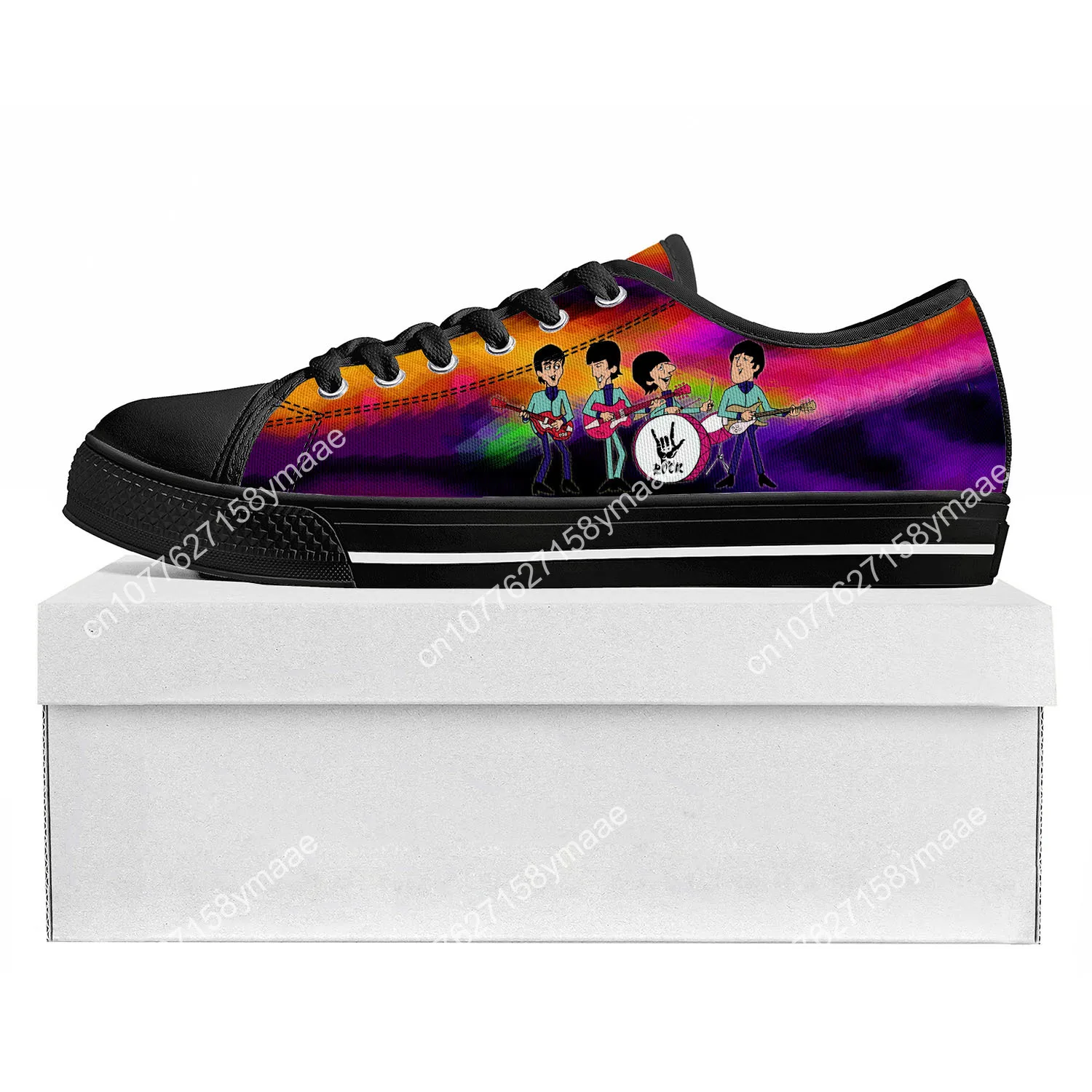 Guapo músico zapatillas bajas para mujer, hombre y adolescente, zapatillas Beatle de alta calidad, zapatos de lona hechos a medida, zapatos