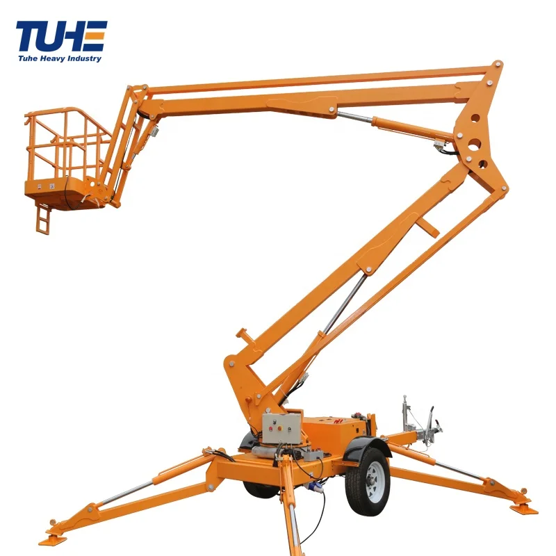 10m-22m Truck Dual Power Mounted Articulated Boom Lift Hydraulic Aerial Work Platform With Telescopic Arm