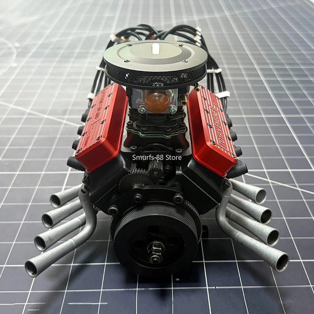 TOYAN V8 ビルディングキット 4 ストローク 28cc エンジンモデルキットフルメタル水冷バージョン FS-V800WGPC エンジンモデルおもちゃ