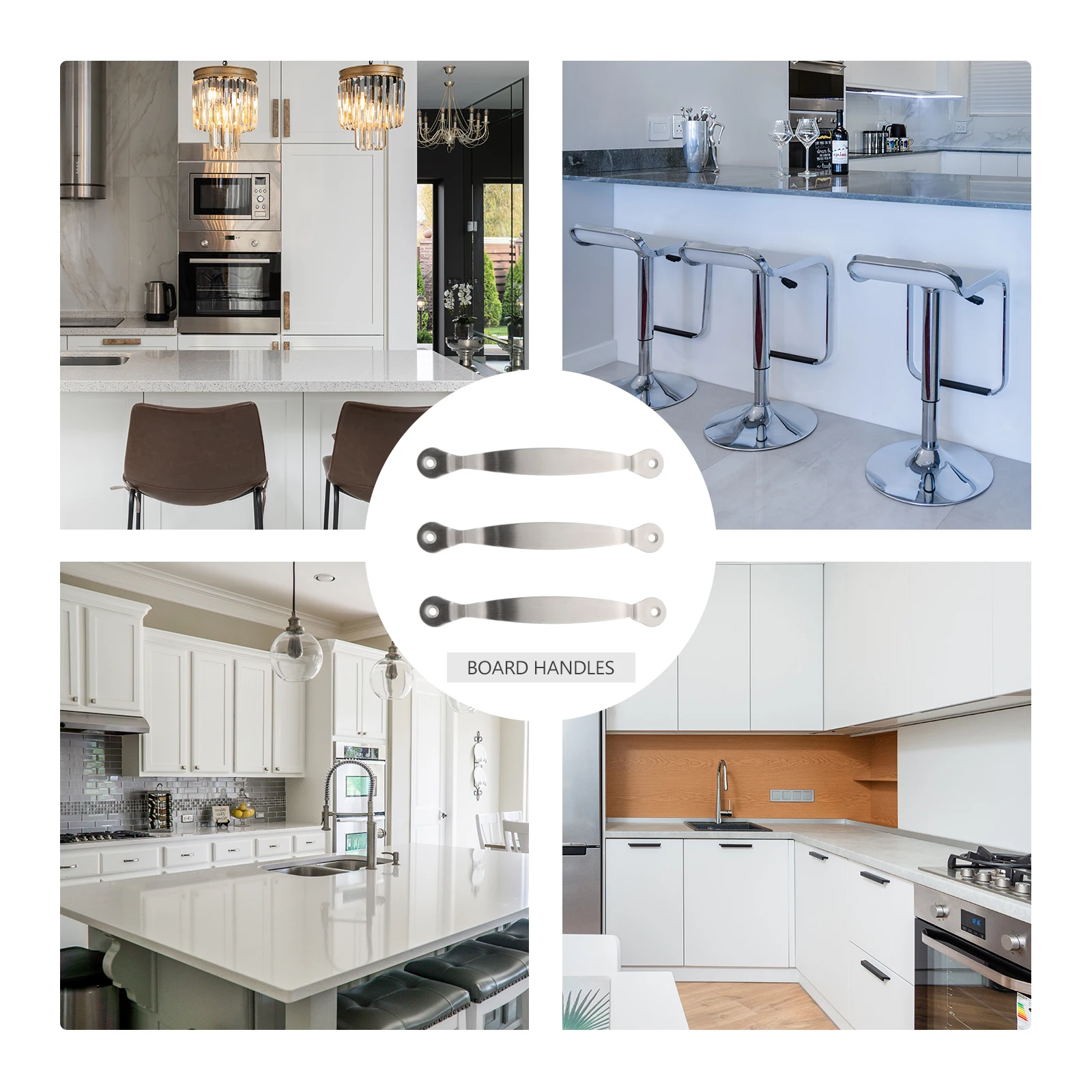 

3 шт., ручки для разделочной доски из нержавеющей стали, ручки для кухонного шкафа, прочные приспособления для разделочной доски для домашнего ящика, фурнитура, ручки