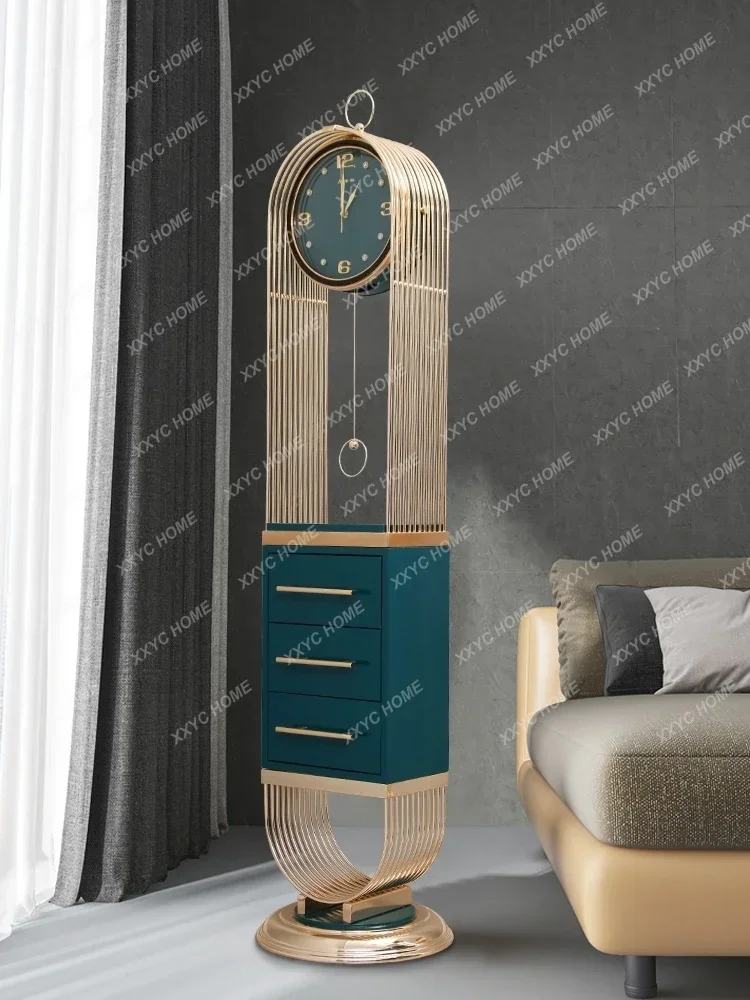 Modern Light Luxury the Grandfather Clock Living Room Corner Cabinet TV Cabinet next to the Decoration Clock