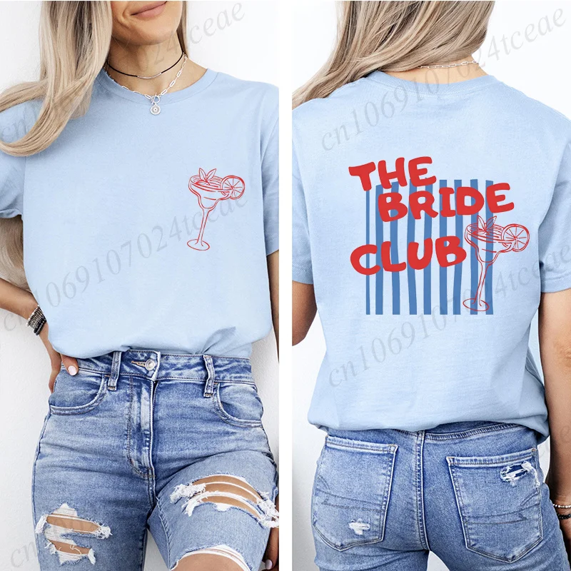 The Bride Club Bachelorette Party T Shirt Women Retro Graphic Tee T-Shirt Bridal Shower Bridesmaid Team Tops 2026 Wedding Outfit