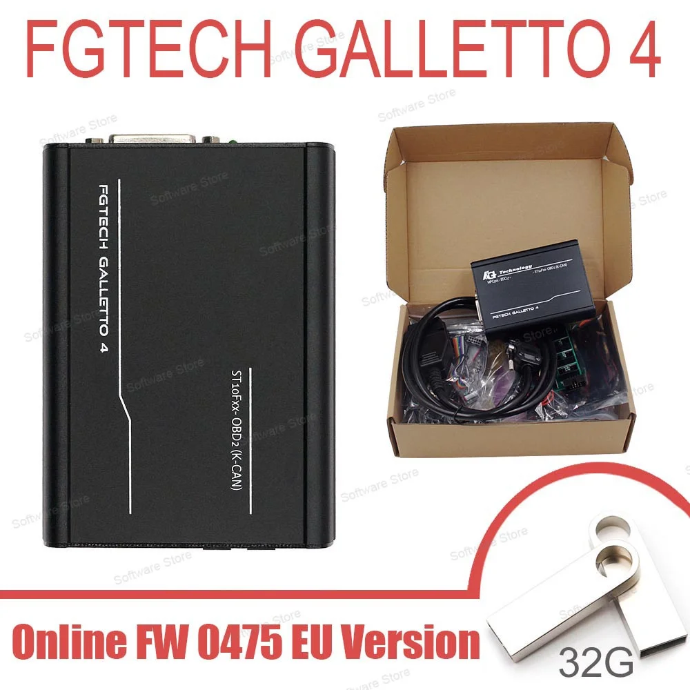 2024 FGTech Galletto 0475 OBD2 Auto ECU Chip Tuning Tool FG Tech Galletto 4 Master EU 0475 V54 Full Chip Support BDM OBD K-CAN