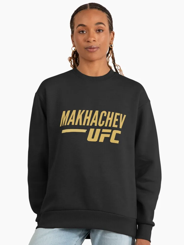 

Осень/зима 2026, UFC MAKHACHEV, боевой свитер с круглым вырезом и графическим рисунком, женская модная свободная повседневная хлопковая теплая толстовка унисекс
