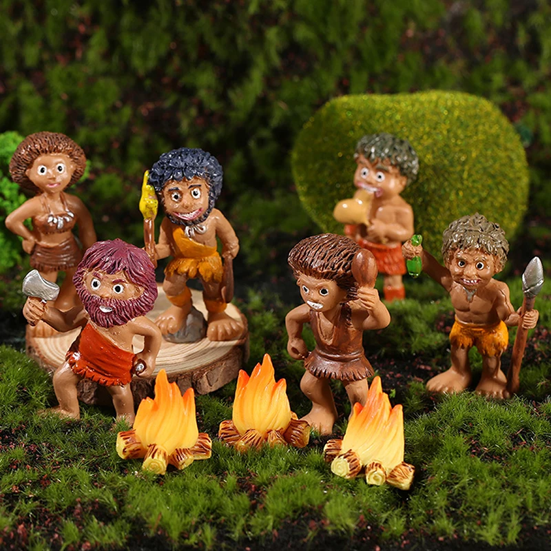 Primitive Man Ancient Times Campfire Fake Fire Model Resin Flame Artificial Micro Miniatures Halloween Landscaping Ornament