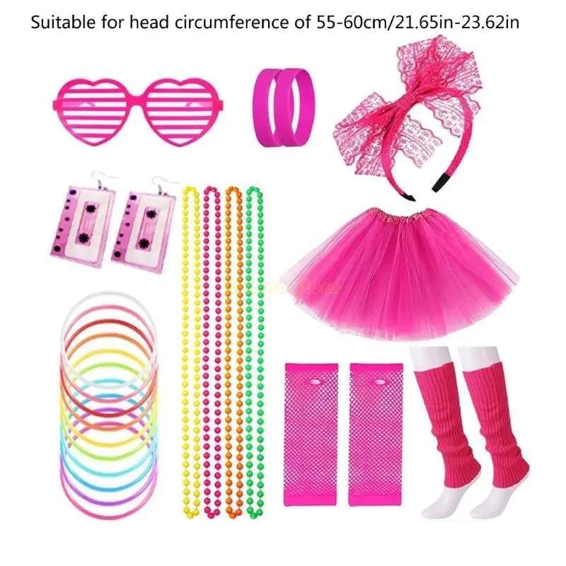 31bf 80s kostuums voor vrouwen, 80s accessoires Set Tutu Rok rok 1980s themafeestjes outfits