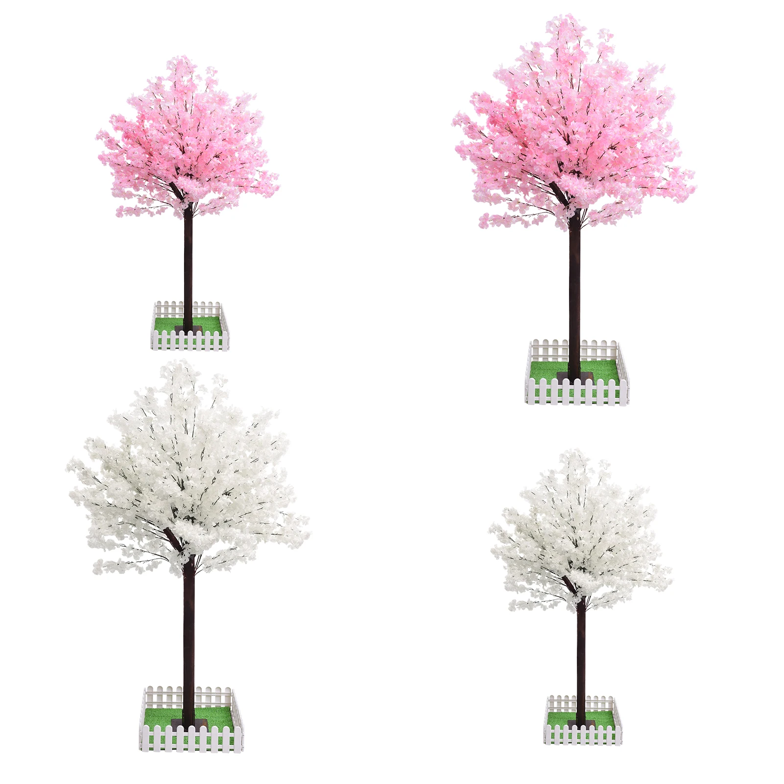 

Faux Blossom Tree with Pink/White Flowers, Artificial Indoor Tree for Restaurant & Shopping Mall Decor