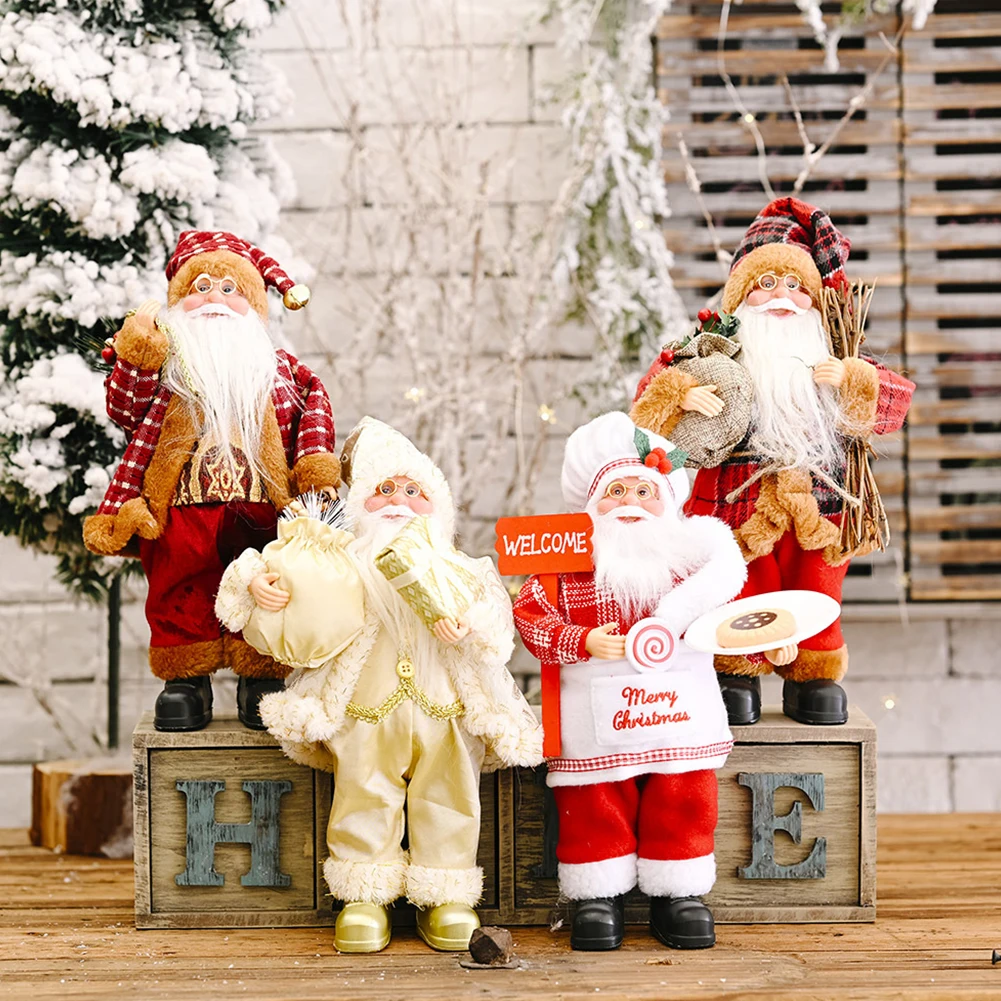 

Christmas Large Santa Claus Dolls Ornaments Standing Santa Figurine Doll Christmas Tree Decoration Xmas Gift Navidad Home Decor