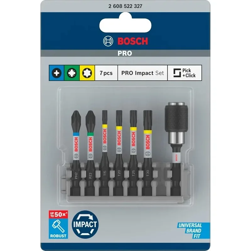 BOSCH 2608522327 المهنية 7 قطعة مفك بت مجموعة تأثير الحفر ملحق بوش أداة السلطة الملحقات #2