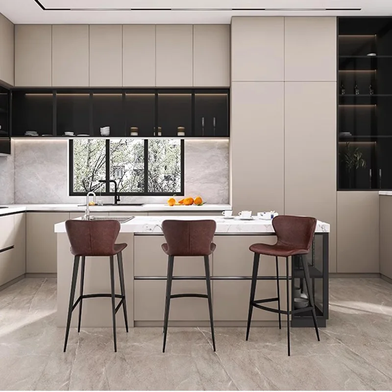 الشمال المطبخ بار البراز تصميم مطعم مع كراسي بار عالية الظهر الحديثة الجمالية الاسترخاء تشيس دي بار الأثاث العصري