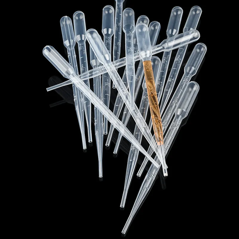 0.2ML~10ML  Disposable Graduated Pasteur Pipette Plastic Pipette Transparent Dropper Pasteur Laboratory Experiment Tools
