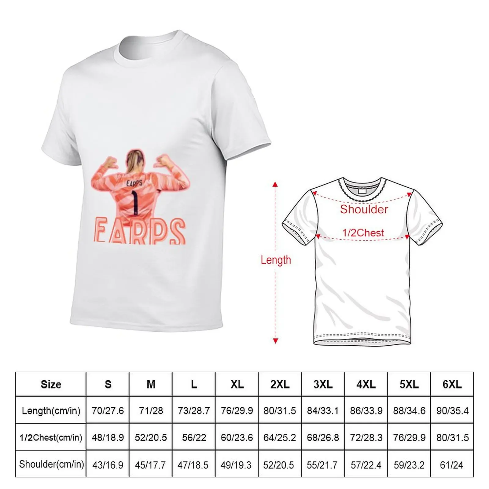 Earps soccer player T-Shirt Basic Solid Color Casual Tee Shirt