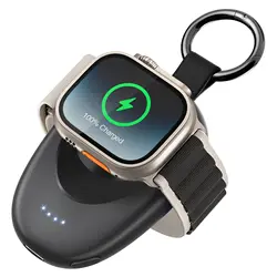 Portable Charger for Apple Watch Series 9/8/7/6/5/4/3/2/SE/Ultra Travel Power Bank Wireless Keychain Charger Watch Spare Battery