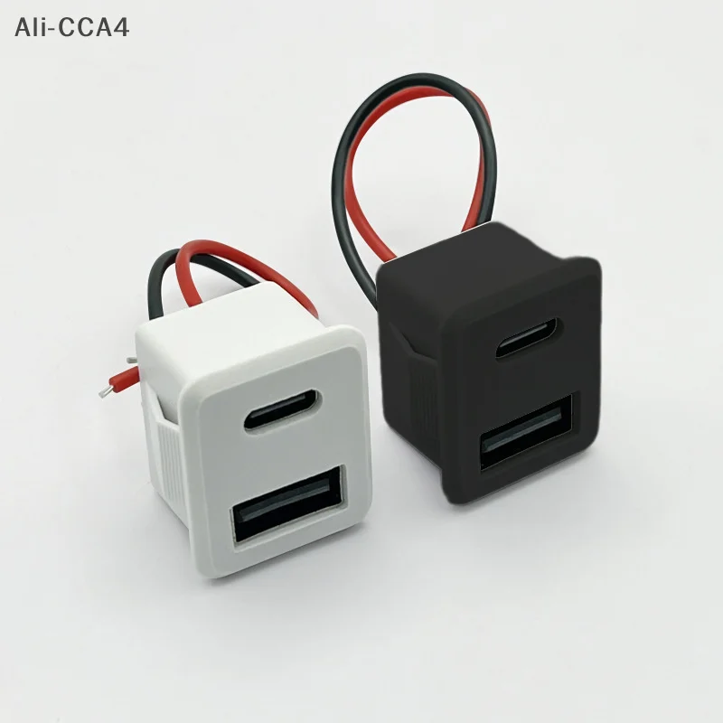 

Double Layer USB Type-c Socket Female USB Lamp Charging Socket Power Socket 2P With Cable Connector