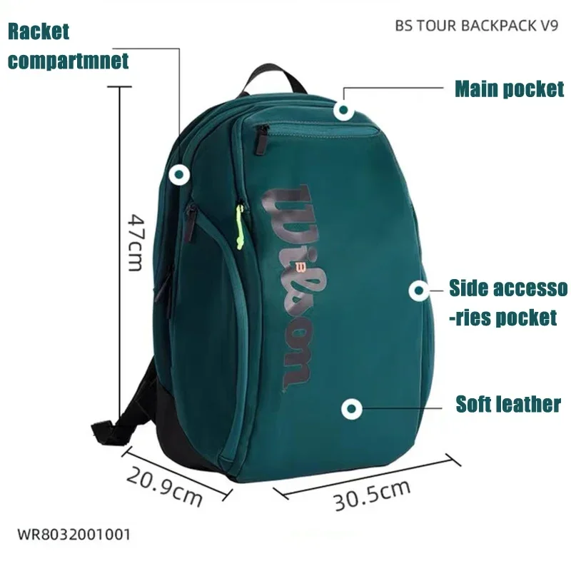 Wilson-Mochila de Tênis Profissional, Super Tour, V9, Raquetes Team Court, Esportes, Bolsa de Raquete, WR8032001001, 2024