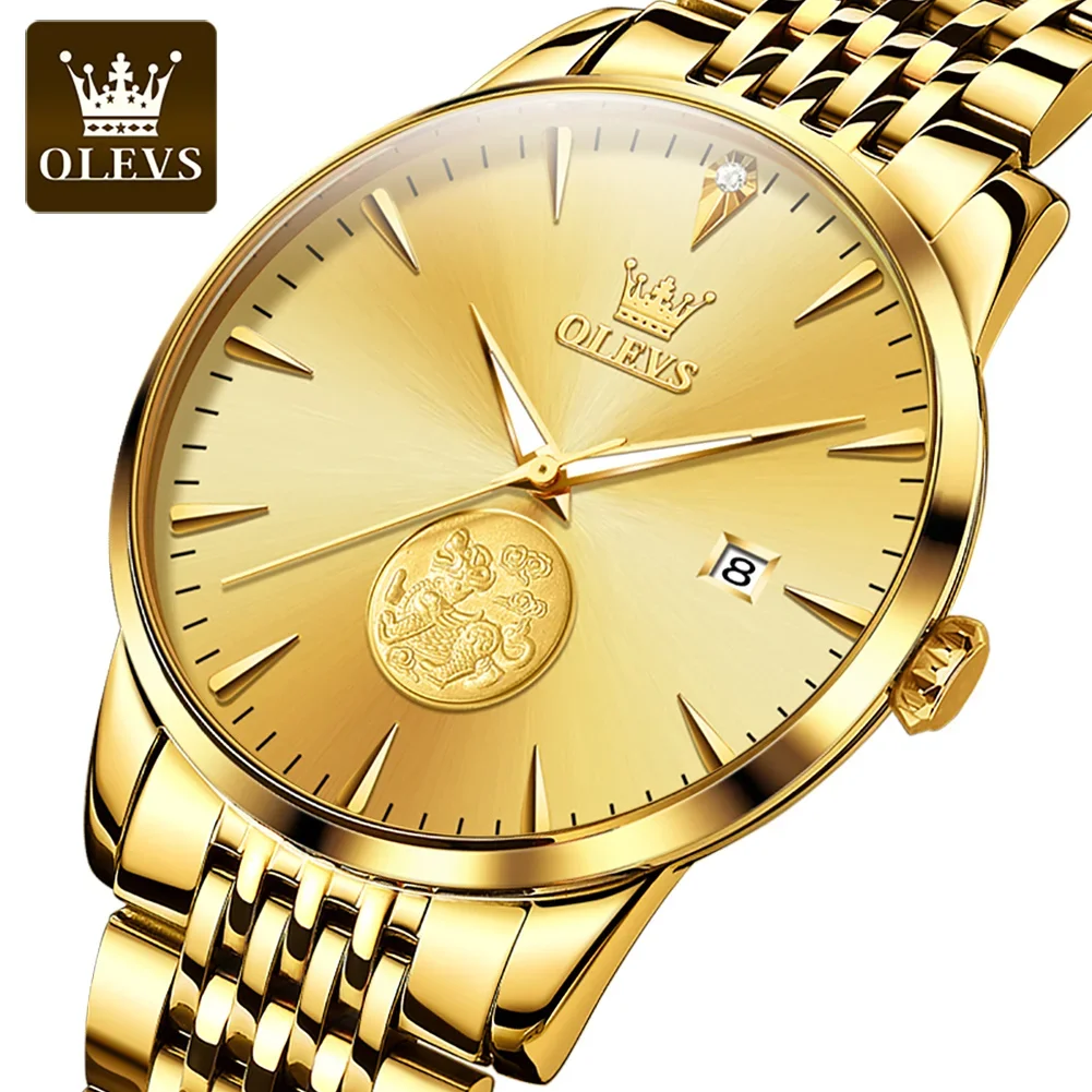 

OLEVS 6665 Automatic Mechanical Stainless Steel Strap Watches For Men, Business Waterproof High Quality Men Wristwatch Luminous