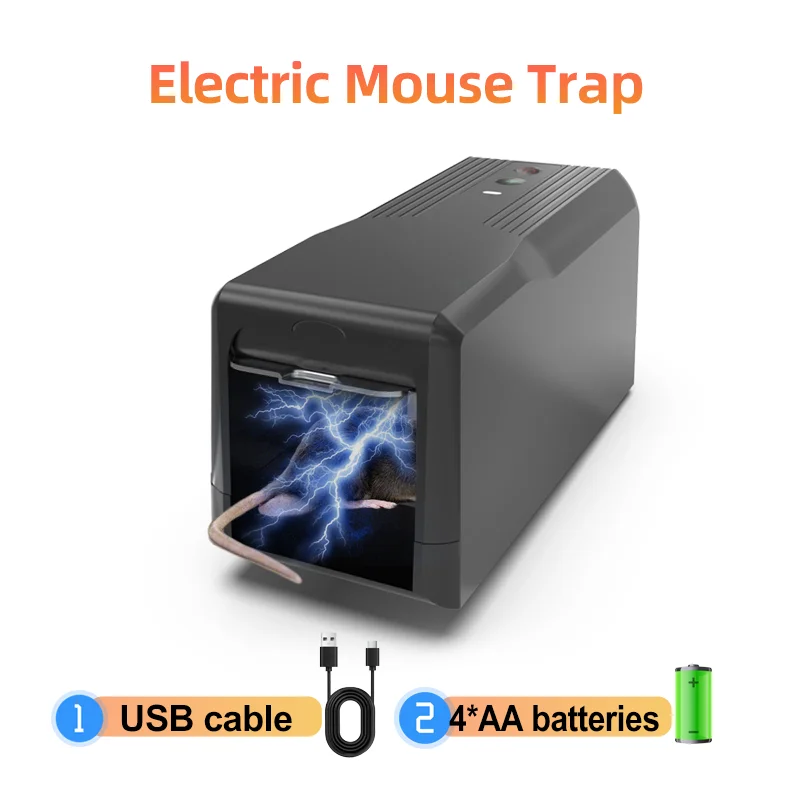 Indoor Electric Shock Mouse Trap Mouse Cage 8000V High Voltage Rat Killer Traps Mice Pest Control for Kitchen Bedroom Warehouse