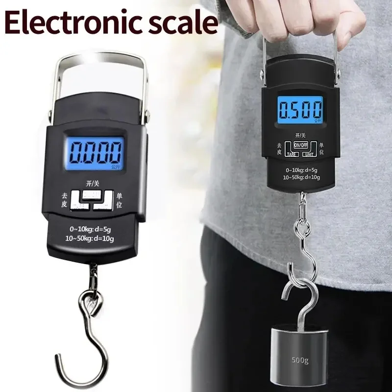 Electronic scale Portable Electronic Portable Luggage Scale LCD Digital Display Screen Express Delivery Scale Hook 50kg Scale