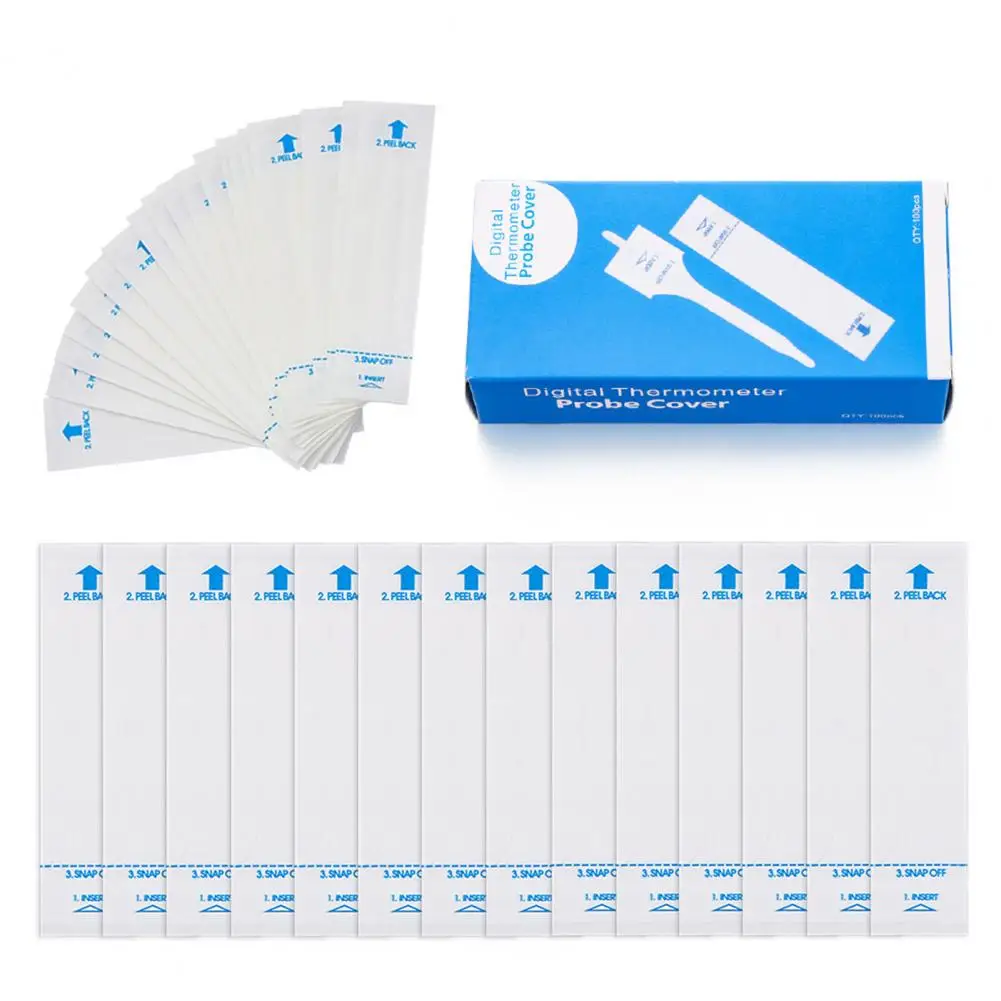 100Pcs Thermometer Film Safe Probe Covers Disposable Clean Keeping Digital Thermometer Film Sleeve Oral Thermometer Mouth Cover