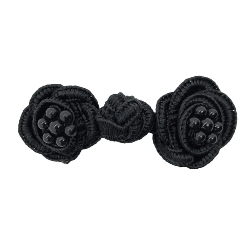 Unique Handmade Chinese Knot Button Rose Flower Ribbon Fastener Costume Diy Craft