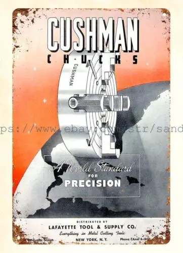 cafe  pub dorm  room  metal wall art Cushman Chucks Lathe Chucks metal tin sign