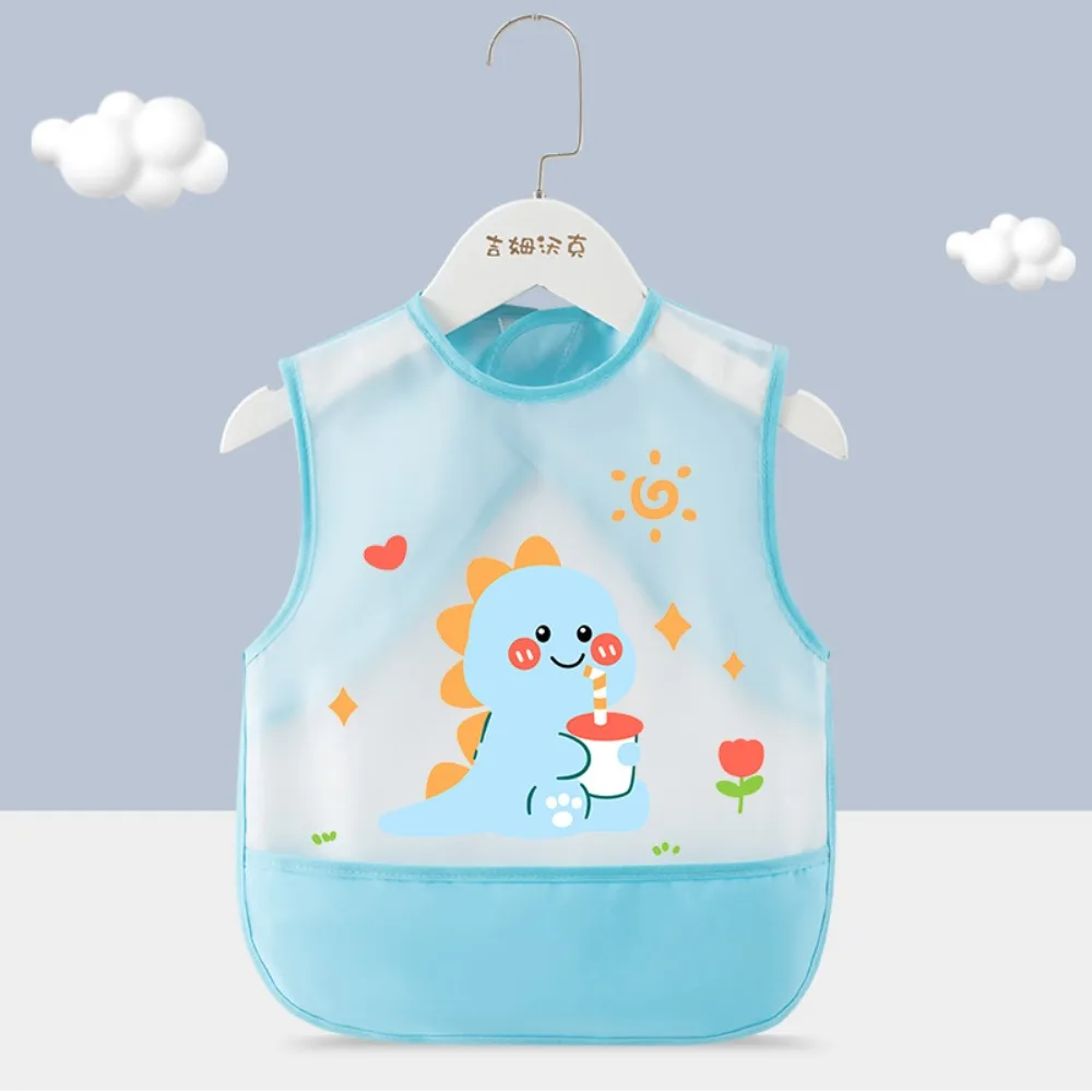 Cartoon Pattern Eating Bibs Waterproof Anti-dirty Children Apron Sleeveless Bear Rabbits Children Protective Clothing Children