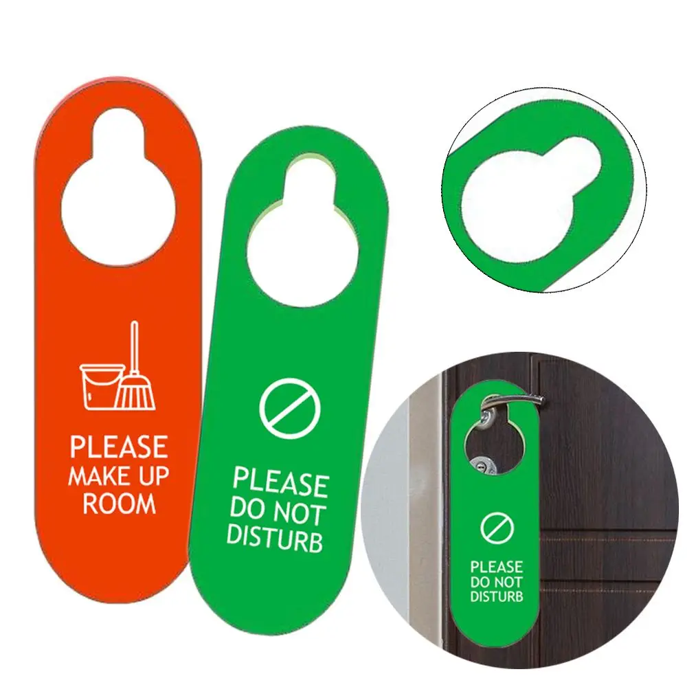 Durable Double-sided Tips Tag Make up Room Cleaning Label Door Hanger Tags Do Not Disturb Signs Door Knobs Hanger Pendant