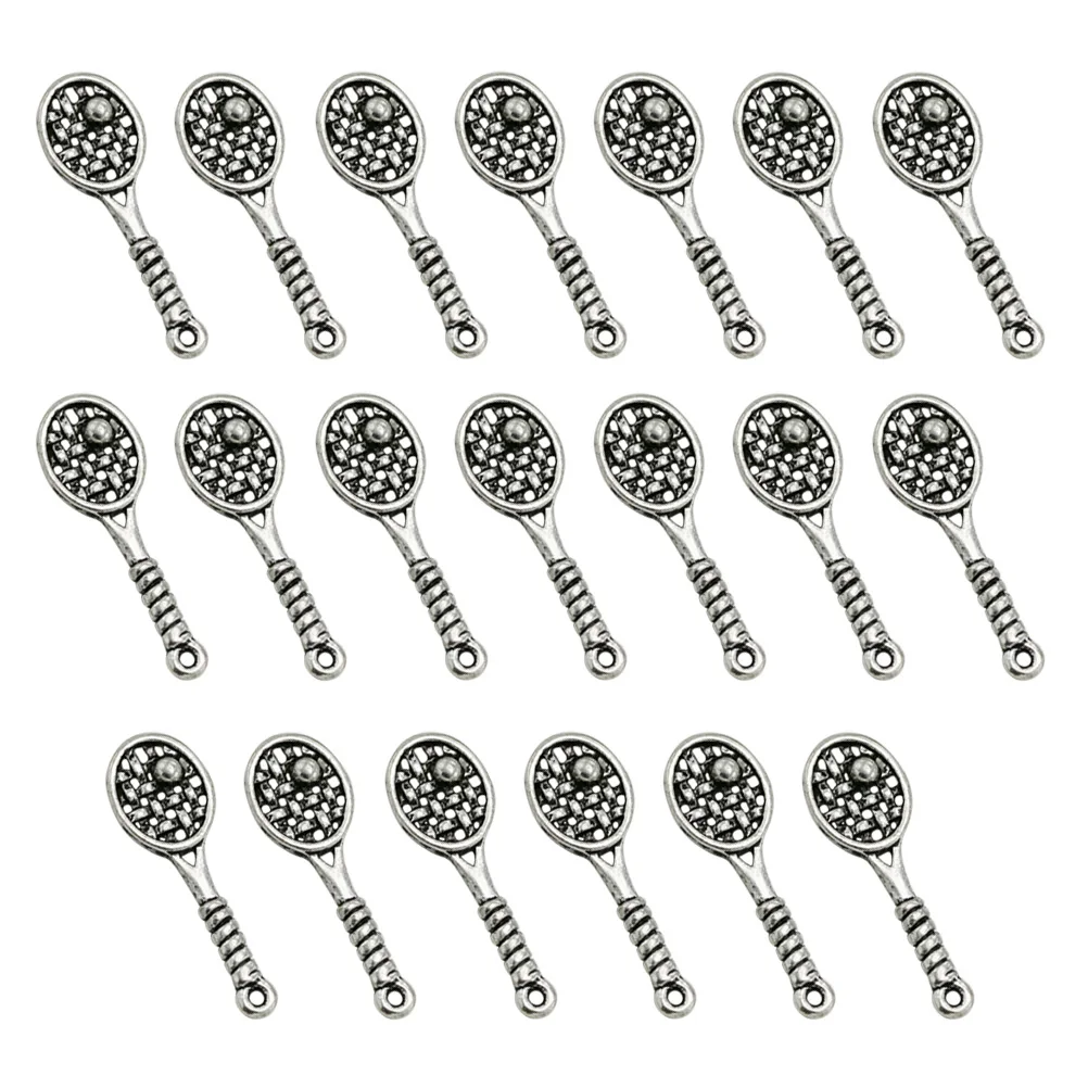 

20pcs Badminton Racket Alloy Pendant Charm Simple DIY Jewelry Making Necklace Bracelet Earrings Accessories Gift