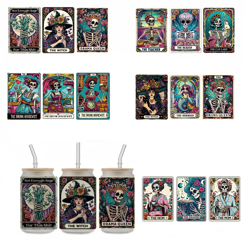 

The Witch Tarot Card UV DTF Transfer Stickers Decals for Libbey Cold Cups Mugs Durable Waterproof Label Gothic Vibes