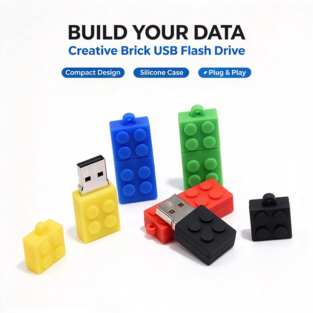 Creative Pen Drive Building Blocks USB Stick 8GB USB Flash Drive Cle Memoria USB 16GB 32GB 64GB 128GB Children Toy Memory Flash