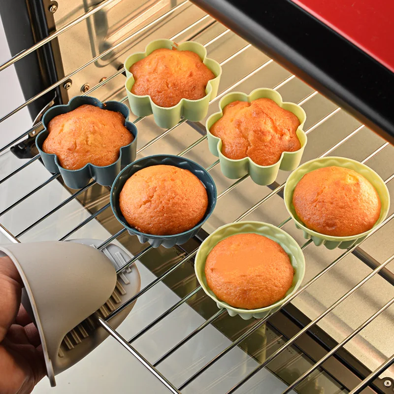 12 pezzi pirottini per Muffin in Silicone stampo per tazza da forno fodere antiaderenti riutilizzabili torta arcobaleno cioccolato Dessert supporto