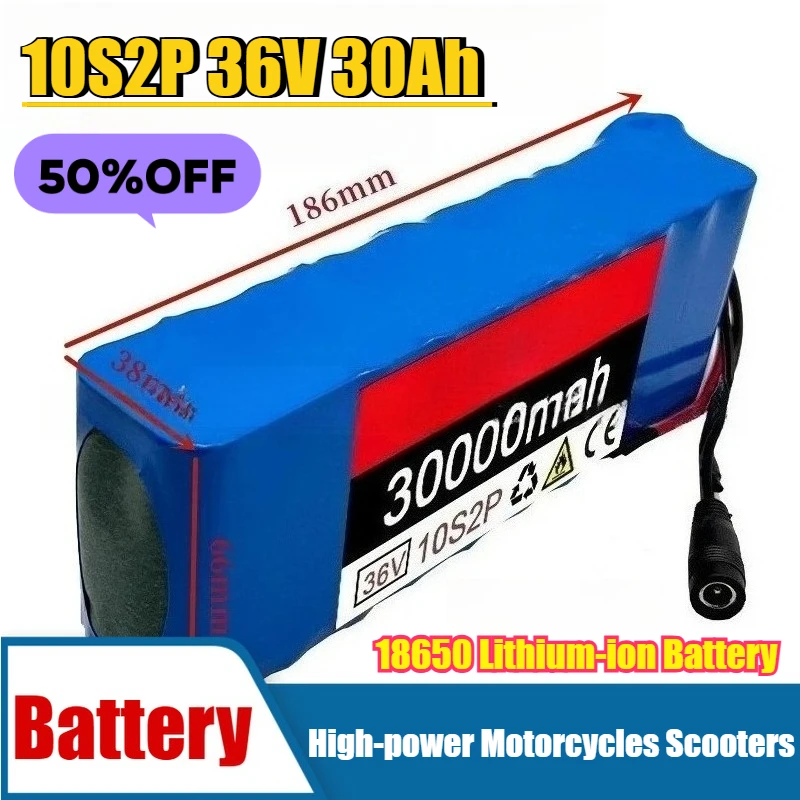 

10S2P 36V 30Ah Battery Pack 18650 Lithium-ion Battery 500W for High-power Motorcycles Scooters