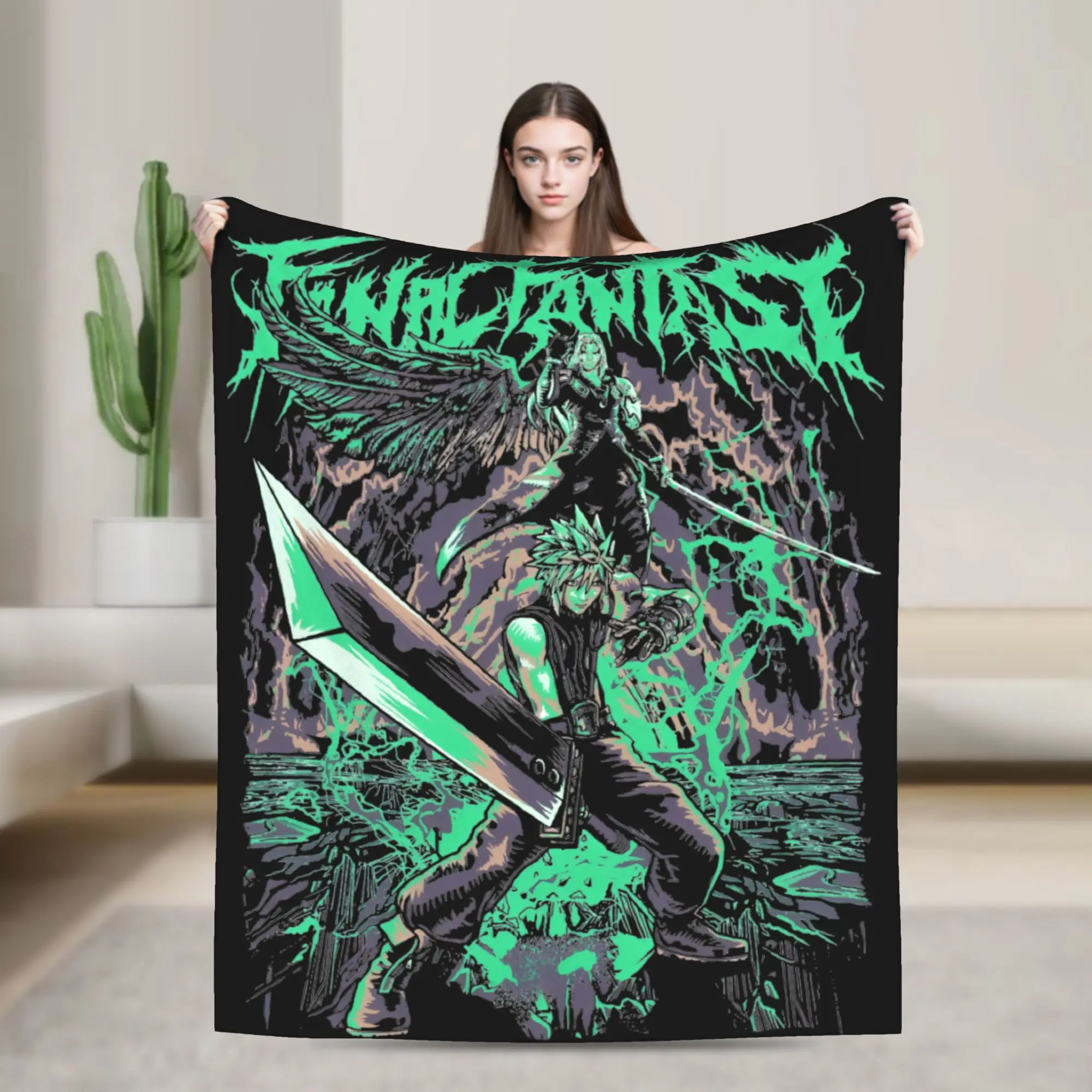 Finals Fantasys Fleece Throw Blanket  Blankets for Sofa Car Lightweight Thin Quilt,