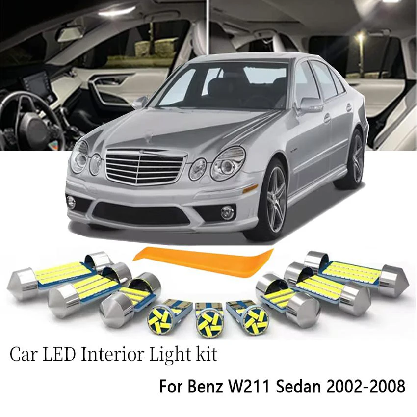 6/12/22PCS For Mercedes Benz E-Class W211 2002 2003 2004 2005 2006 2007 2008 Car Interior LED Lights Canbus Lamp Accessories