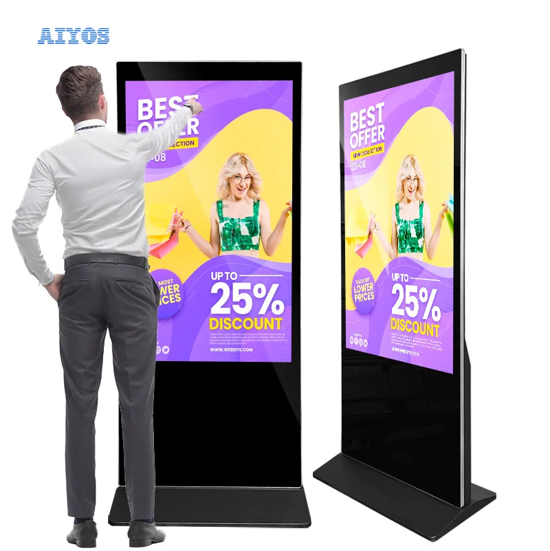 High Quality Floor Standing Touch Screen 55 Inch Totem Digital Signage Display Led Backlight Advertising Display