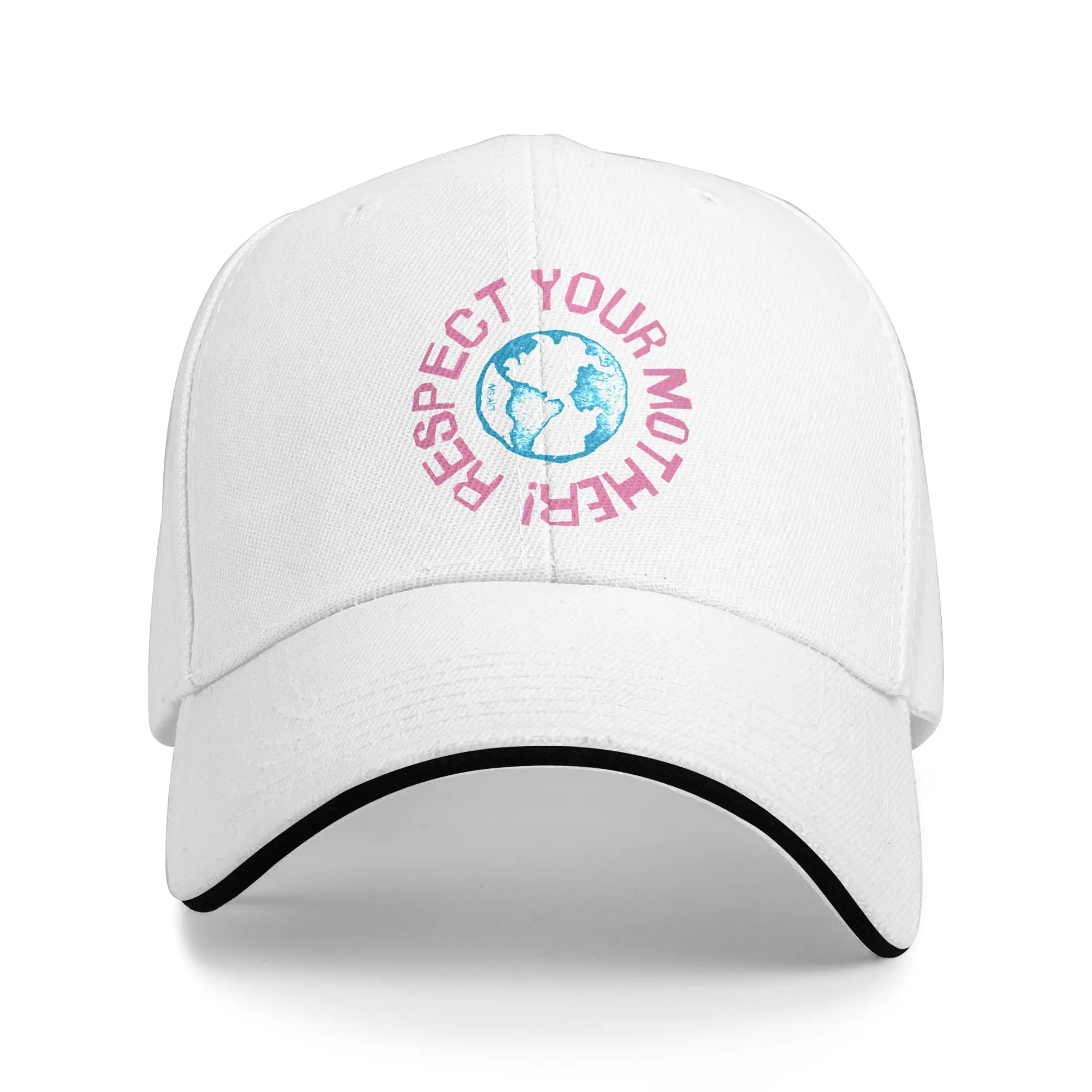 Harrys Styles Respect Your Mother! Earth Stamp Design Pink Blue  Baseball Cap Fashion  Sandwich Hats Unisex Style Sun Hat Sport