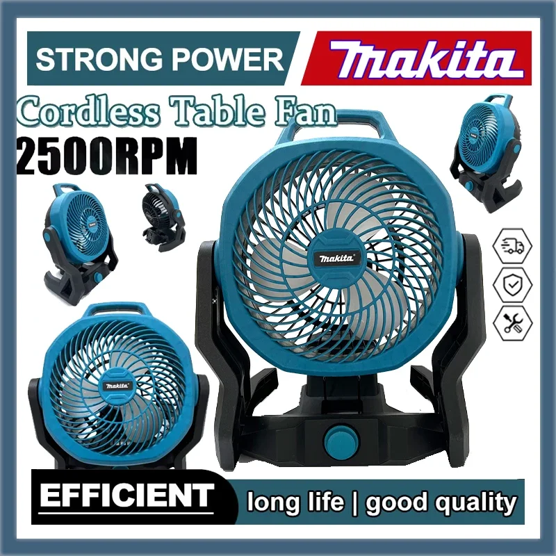 

Makita Cordless Table Fan Portable 3 Speed Adjustable Head Multi-Purpose Desktop & Floor Fan for Camping