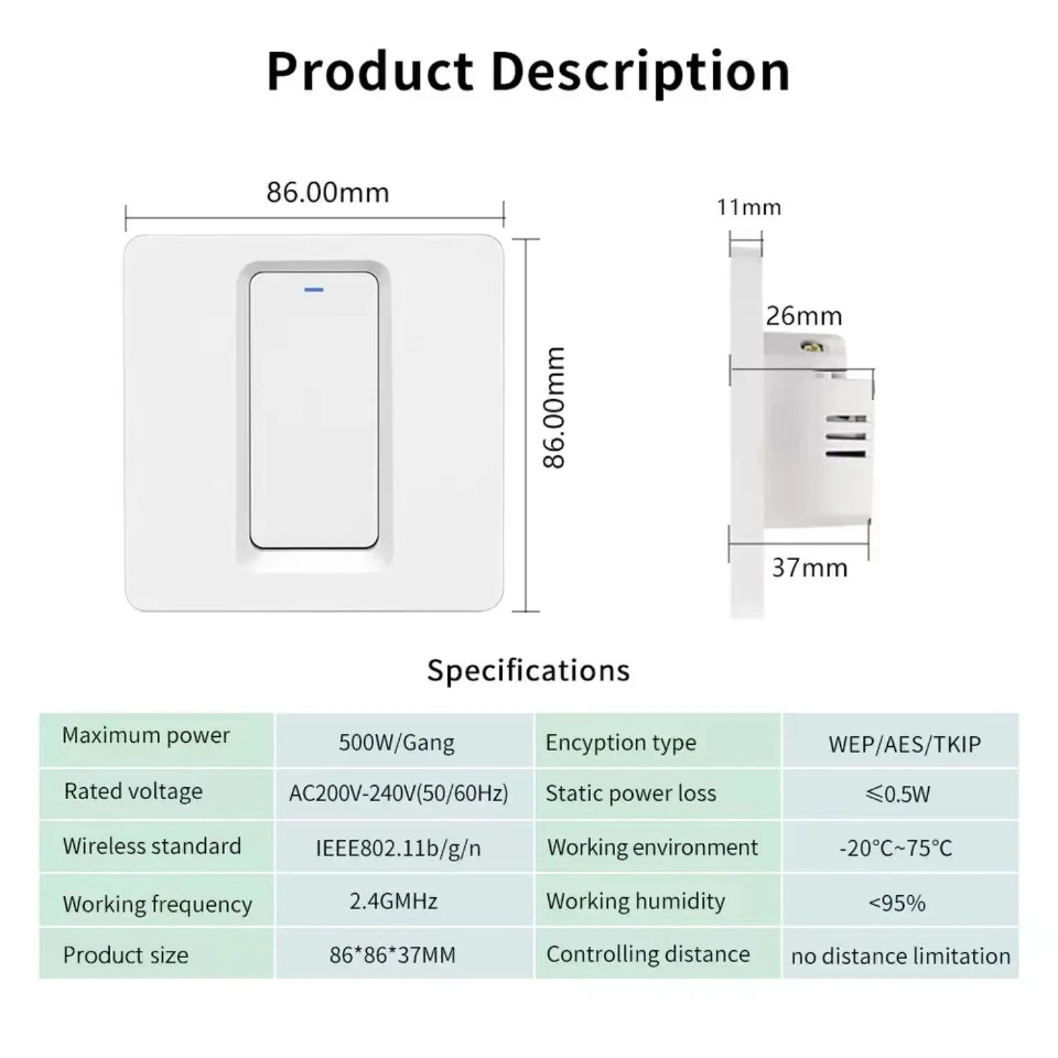 Intelligent Switch Panel For  HomeKit Remote Control Wall Switches 3 Gang Smart Switch Wifi Switch Works With Siri